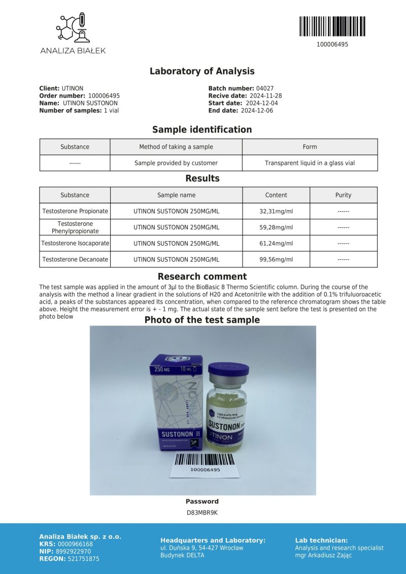 Sustanon 250 mg/ml (UT) - Afbeelding 2