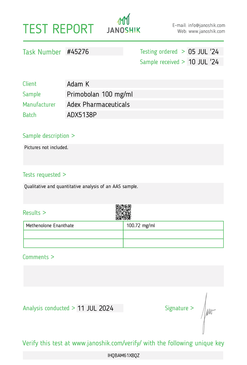 Primobolan Enanthate 100 mg/ml (AP) - Afbeelding 2