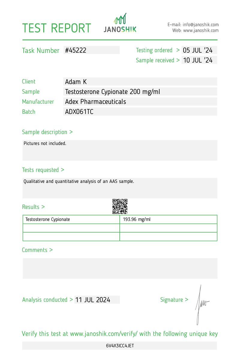 Testosteron Cypionate 200 mg/ml (AP) - Afbeelding 2