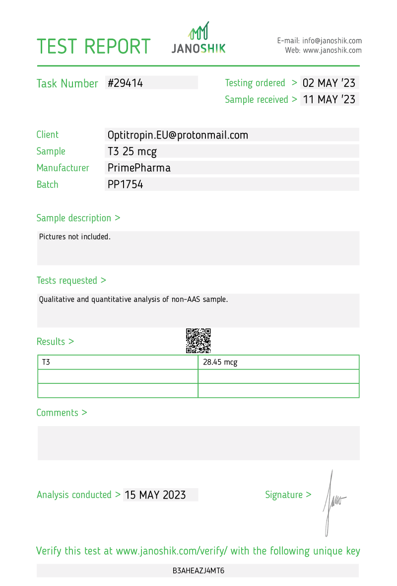 T3 Thyroid 25mcg/tab (PR) - Afbeelding 2