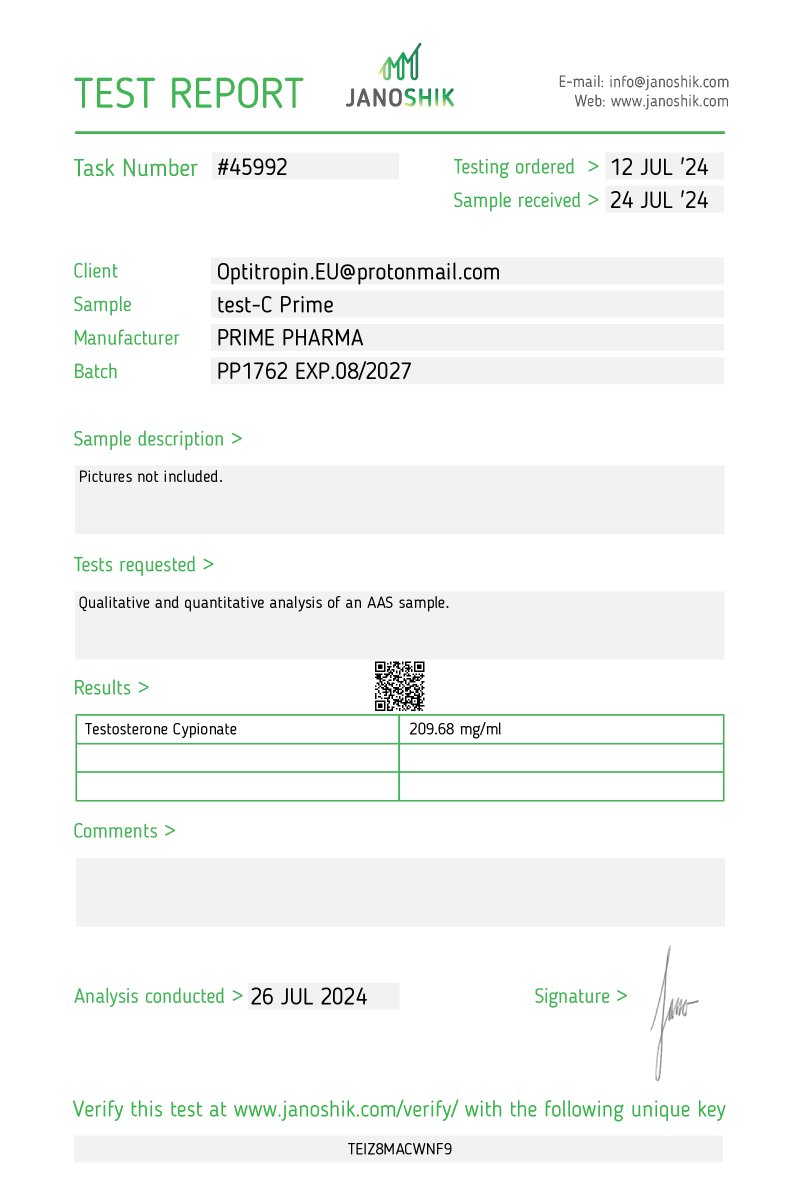 Testosteron Cypionate 200 mg/ml (PR) - Afbeelding 2