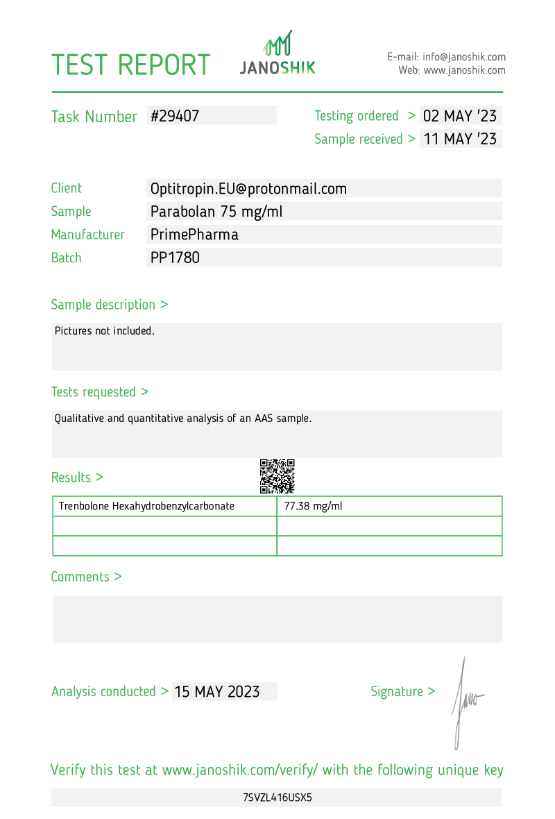 Parabolan 75 mg/ml (PR) - Afbeelding 2