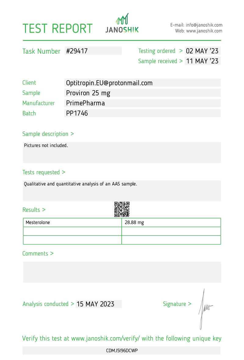 Proviron 25 mg/tab (PR) - Afbeelding 2
